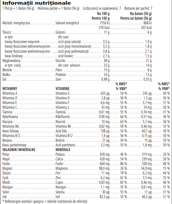 F1 Express - 7 Batoane nutriționale